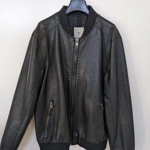 HE by MANGO Faux Leather Bomber Jacket